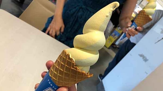 海老名SA限定「東京ばな奈」のばな奈メロンミルクソフトクリーム！