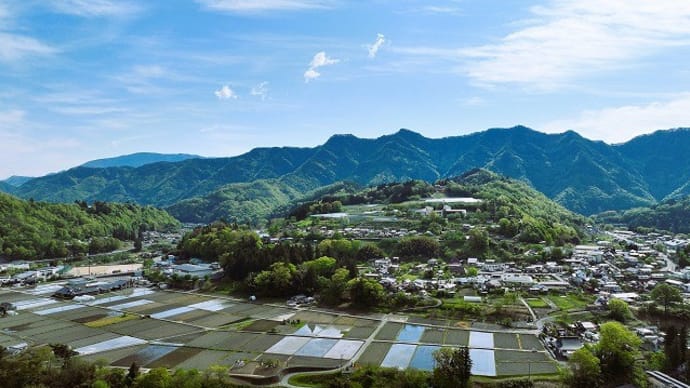上生坂上空からの風景&マイクログリッド構築事業