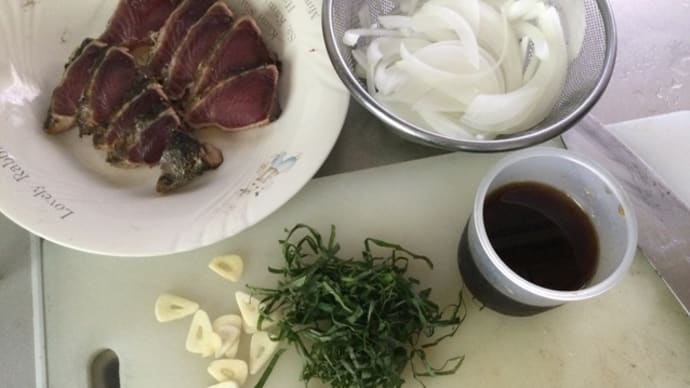 鰹タタキ(^.^)厚揚げ生姜