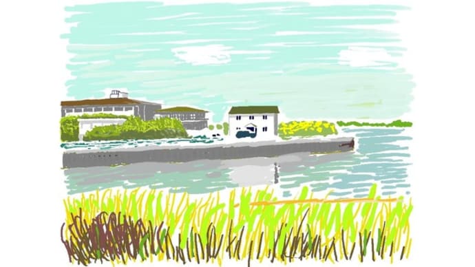 夷隅川の河口(イラスト)