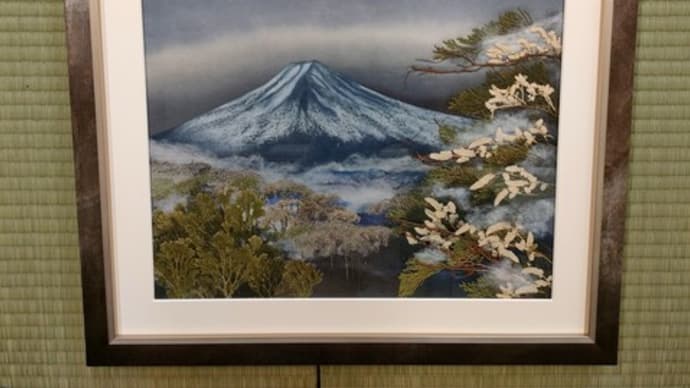 富士山の作品完成（押し花）