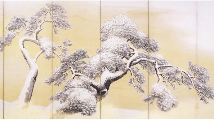 円山応挙「雪松図屏風」