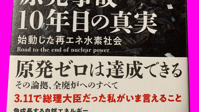またまた書いてしまう。「原発事故10年目の真実」菅直人著(元日本国総理大臣)について。