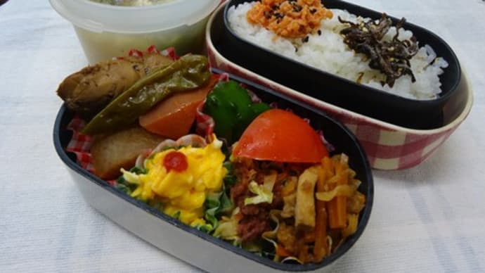 ブリ大根のお弁当と、夕焼け
