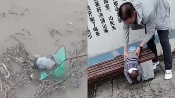 洪水に流された1歳児が奇跡的に生還　漁網で引き揚げられ＝中国・湖南省