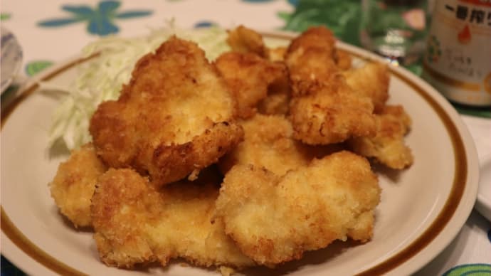 とり胸肉の一口カツ&あたってくだけろ!