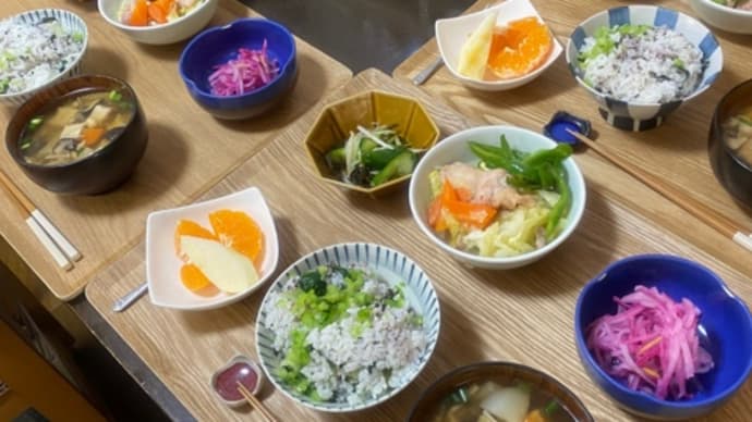今日の助産院ごはん 塩麹、オーブン、スライサー