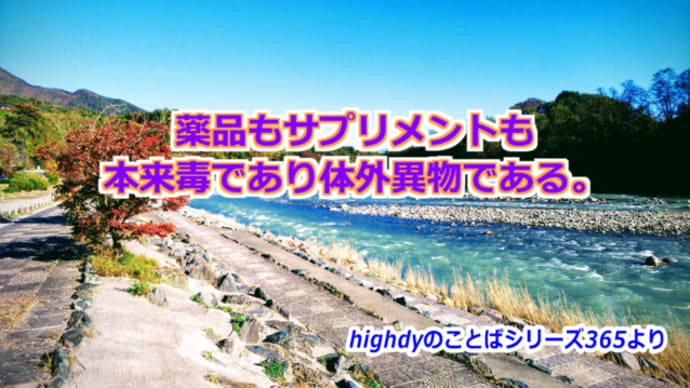 薬品もサプリメントも本来毒であり体外異物である。