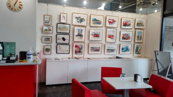 フィアットカフェ松濤溝呂木陽水彩画展始まりました。