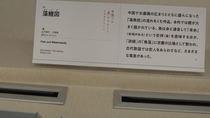 「67 藻鯉図 」　　　大阪市立美術館『特別展　　華風到来ーチャイニーズアートセレクション』から