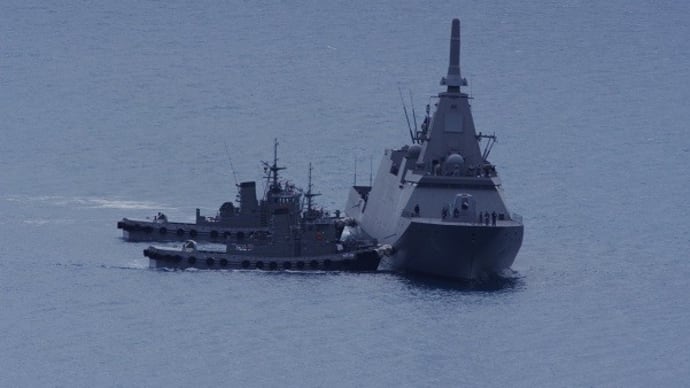 【拡散願います】「自衛隊統合演習⑦」　「みくま」が丁度着岸するところだったホワイトビーチ（20231118ー➁）