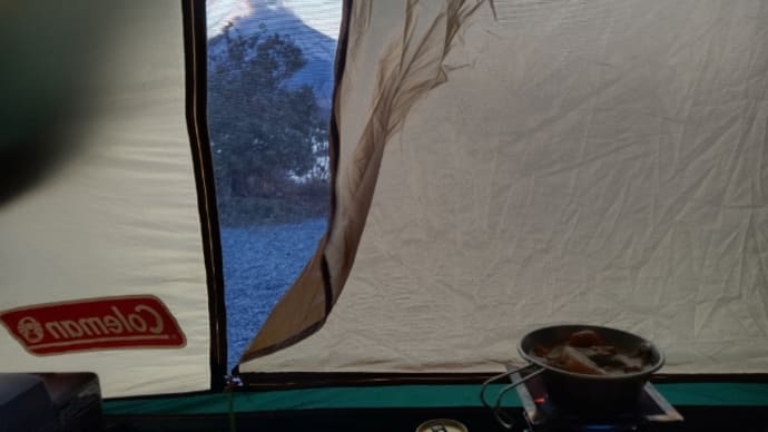 キャンプに来たら風速7m!!【2】宴と富士山