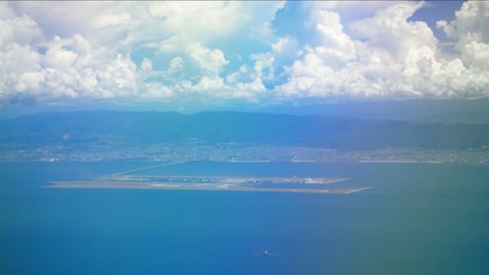 台風21号以前の関空への着陸風景