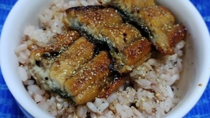 【09/17昼食】三重県産鰻蒲焼頭側でミニ鰻丼、おやつがあるのでね:P