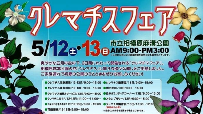 相模原麻溝公園「クレマチスフェア 2018」前に終焉美