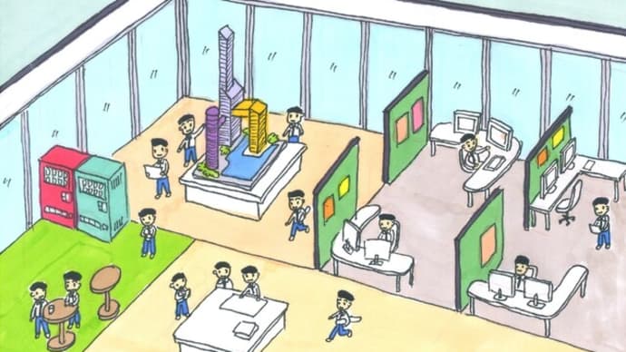 建築設計事務所で働く少年たち