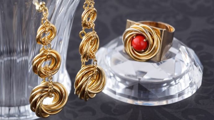 チェインメイル・ロゼット リング&ノンホールピアス