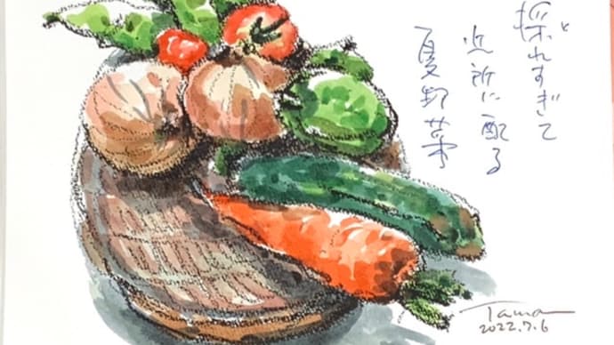 採れすぎて 近所に配る 夏野菜