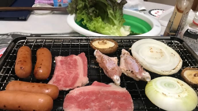 お出かけ自粛なので、自宅でバーベキュー(笑)