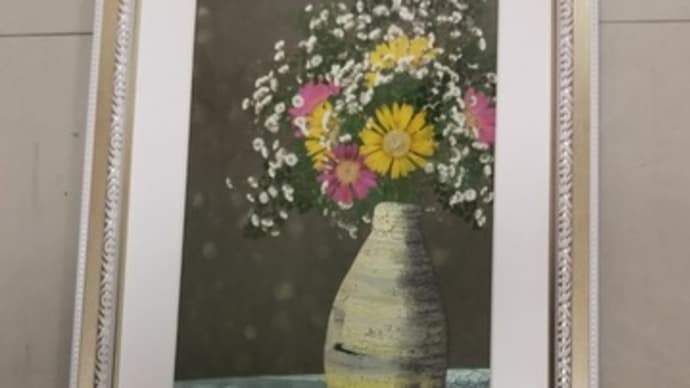 クラッキングの花瓶（押し花）
