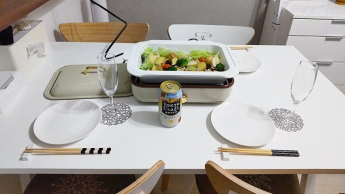 10月15日 ホットプレートアクアパッツァ飲酒。