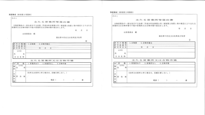 大阪府警にクレームメールを送りたいけど睨まれたらいやなので送れません。誰か代わりに送って。古物営業の届け出書類について。