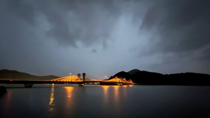 台風前夜の芦北大橋