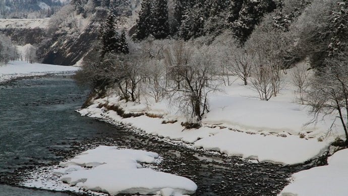 信濃川雪景