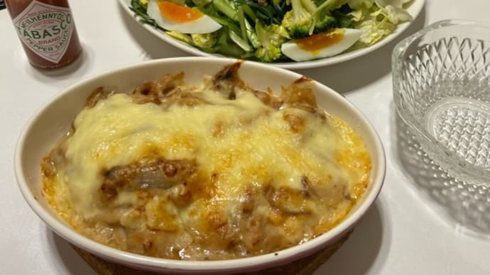 チキングラタンとサバ水菜サラダ