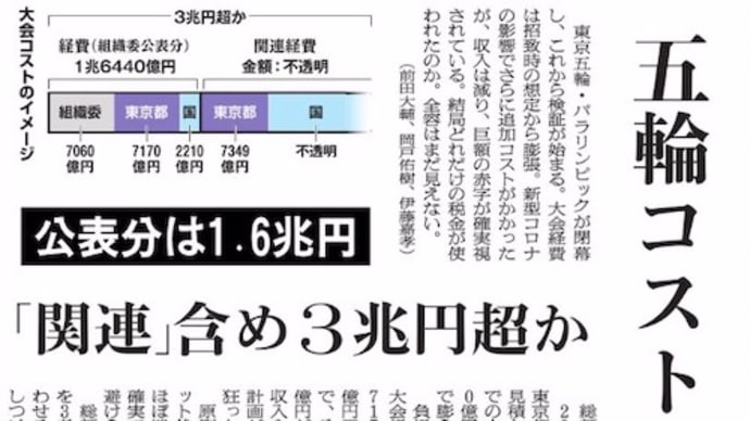 まいど定番、オリパラのツケ