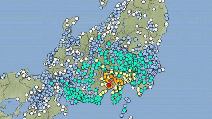 【静岡県東部地震】3/15 22時31分頃 M(マグニチュード)は6.0