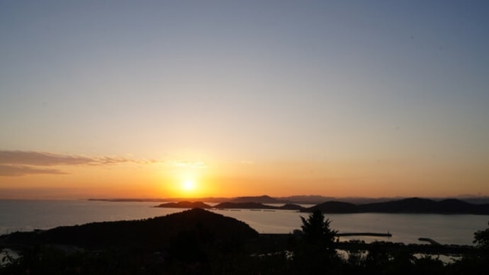 秋穂で夕日を