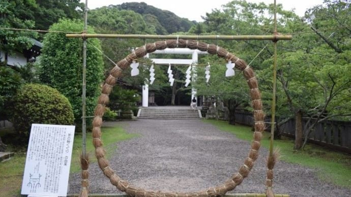 安房神社で夏越(なごし)の大祓式(おおはらえしき)茅の輪くぐり(館山市)