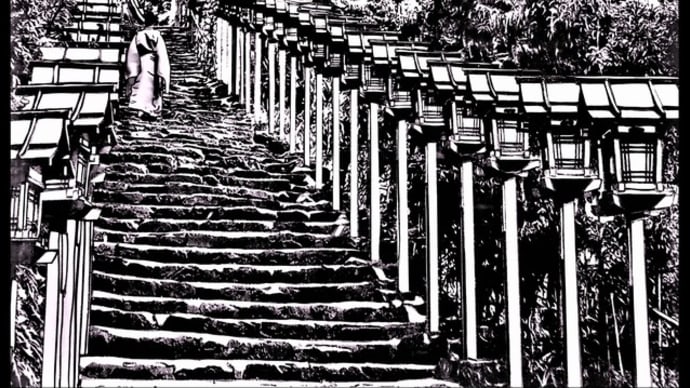 「貴船神社・京都2」 剪画(切り絵) A2