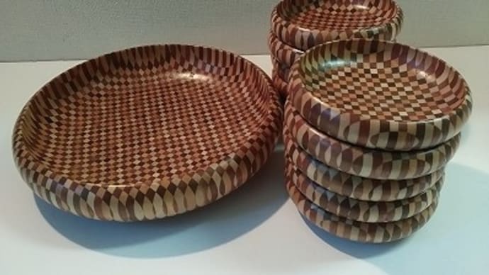 箱根無垢寄木細工市松紋ボウル