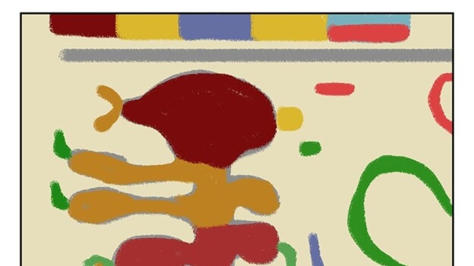 マウス描き猫イラスト。「連続」1935年ワシリー・カンディンスキー