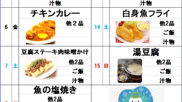 12月前半食事