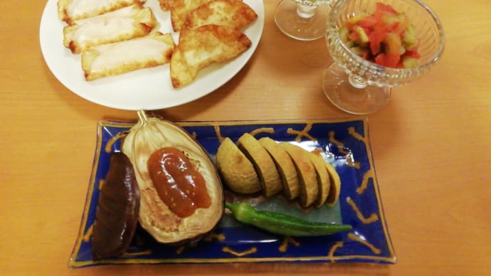 夕食と長野白ワイン