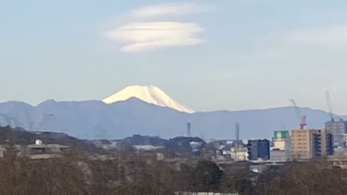 今日の富士山と多摩川