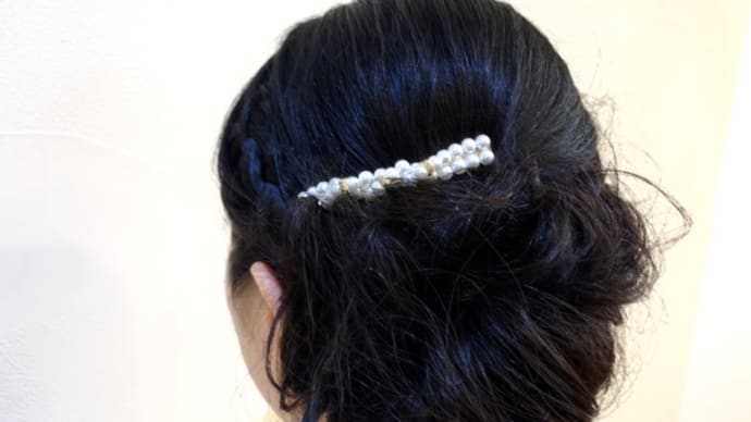アップスタイル ヘアセット 編み込み