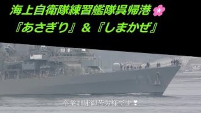 海上自衛隊練習艦隊が呉帰港⚓『あさぎり』&『しまかぜ』