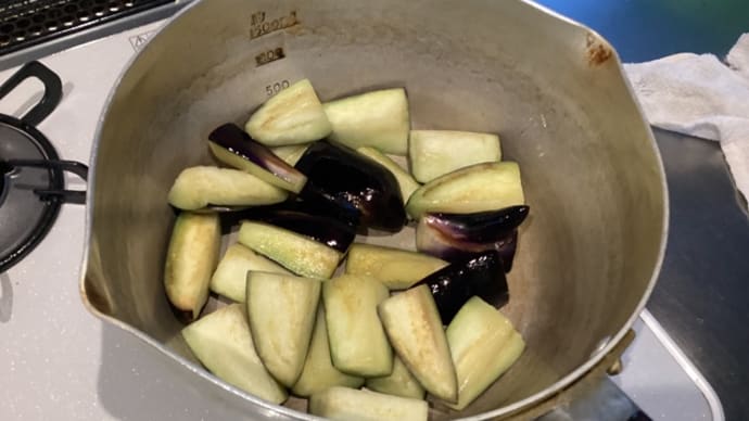 茄子炒め煮(^.^)マルちゃんワンタン