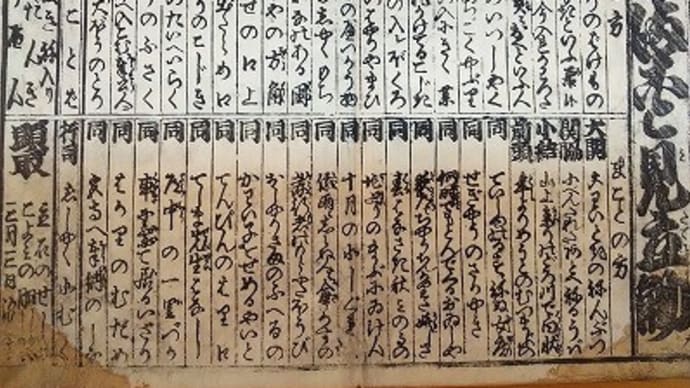 面白古文書『吾妻美屋稀』5.「うそまこと見立角力」