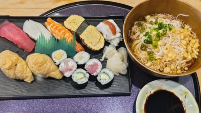 お寿司の盛合せ+冷やしそうめんのランチは950円の神コスパ❗・・・寿司割烹裕楽(東町)
