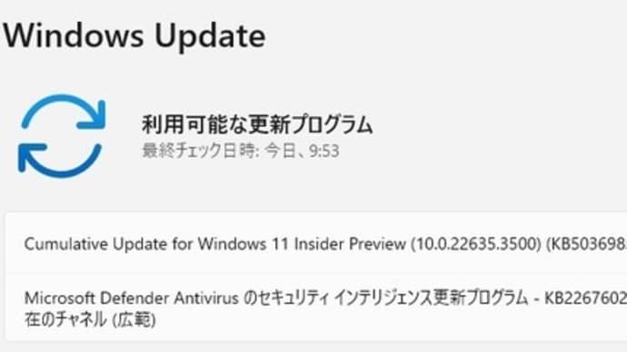 Windows 11 Beta チャンネルに 累積更新 (KB5036985) が配信されてきました。