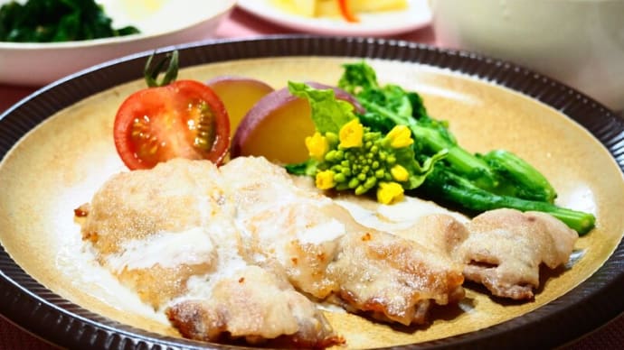 ♪豚肉のソテー ゆずこしょうクリームソース♪