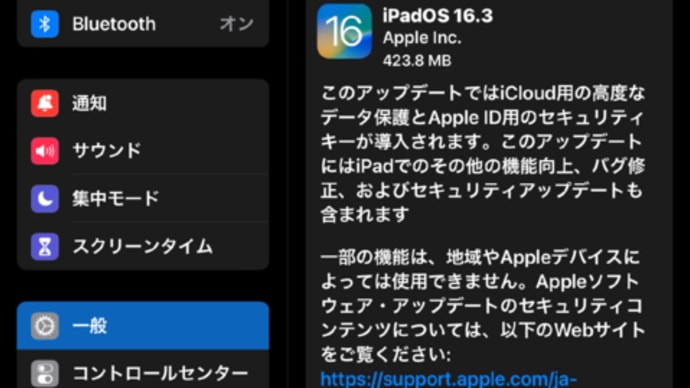 iPadOS 16.3 セキュリティアップデート。