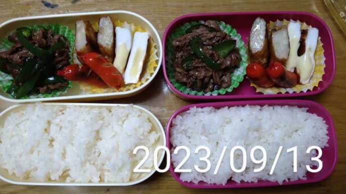 我が家のお弁当(∩´∀`)∩ワーイ 2023/09/13とその前