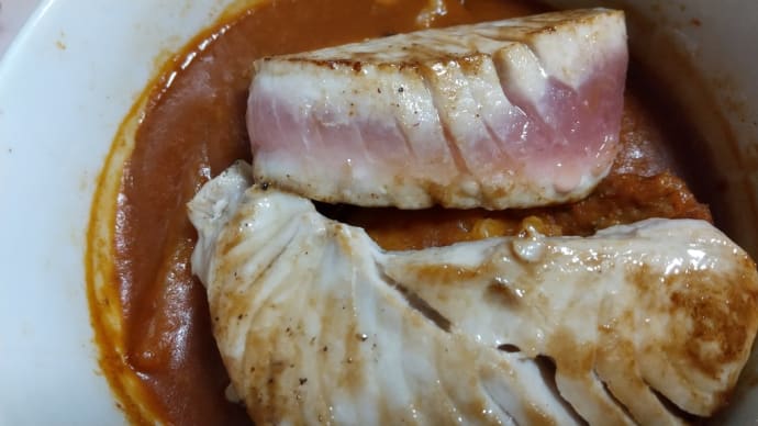 びんちょうまぐろのステーキカレー🐶