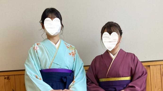 令和4年3月11日出張着付4件目は堺市堺区、先生がたの女袴の着付＆ヘアセットの依頼でした。